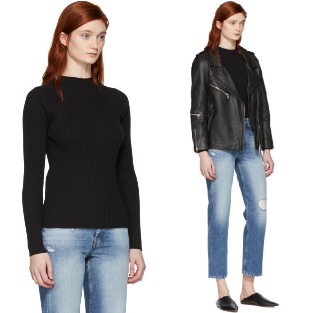 Won Hundred | Black Bodycon Ribbed Sweater